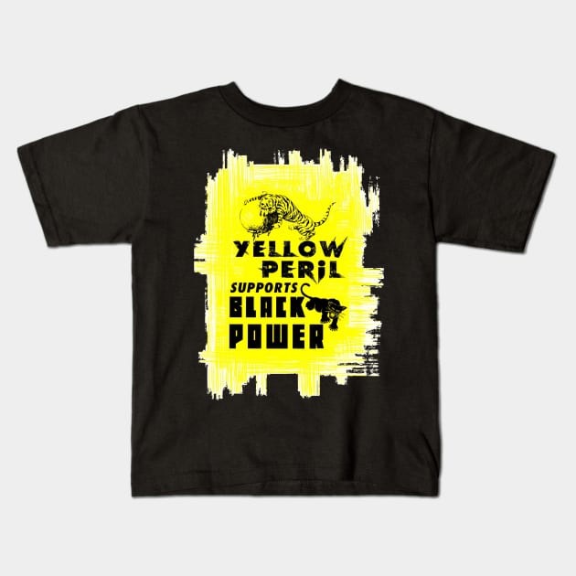 Yellow Peril Supports Black Power Kids T-Shirt by CrystalClods